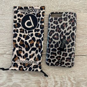 Loopy original apple I phone case with original case holder leopard